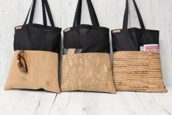 Alternative view of Shopper gestreift schwarz sand