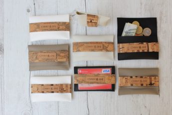 Alternative view of Portemonnaie Kork schwarz gestreift