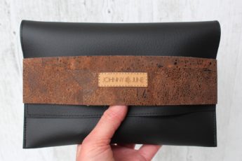 Clutch Kork schwarz braun