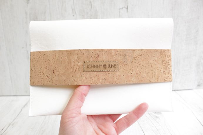 Clutch Kork weiß sand