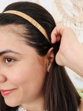 Haarband Kork sand gold