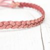 Haarband geflochten Leder rosa