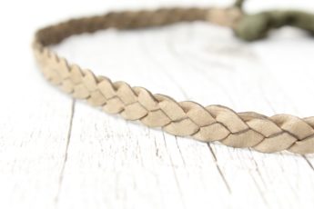 Haarband geflochten Leder grün