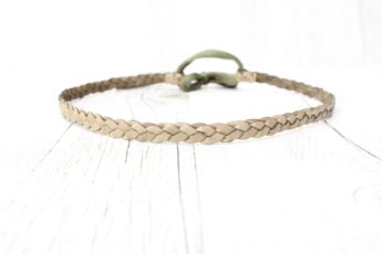 Alternative view of Haarband geflochten Leder grün