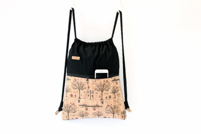 Rucksack Kork schwarz trees