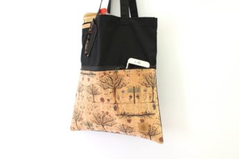 Shopper ZIP schwarz sand Bäume