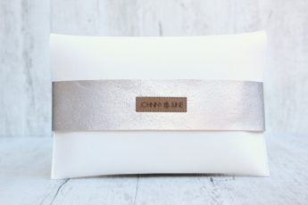 Clutch Kork weiß silber