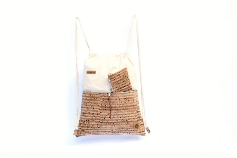 Rucksack Kork sand gestreift