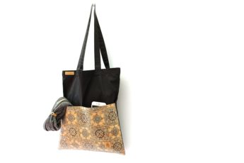 Shopper BAGs schwarz KORK kariert