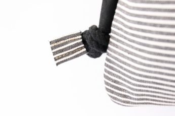 Turnbeutel aus Baumwolle mit Zip Reißverschluss Tasche aussen aus Jeans