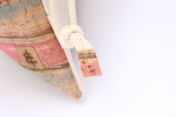 Alternative view of Rucksack Kork sand colored stripes