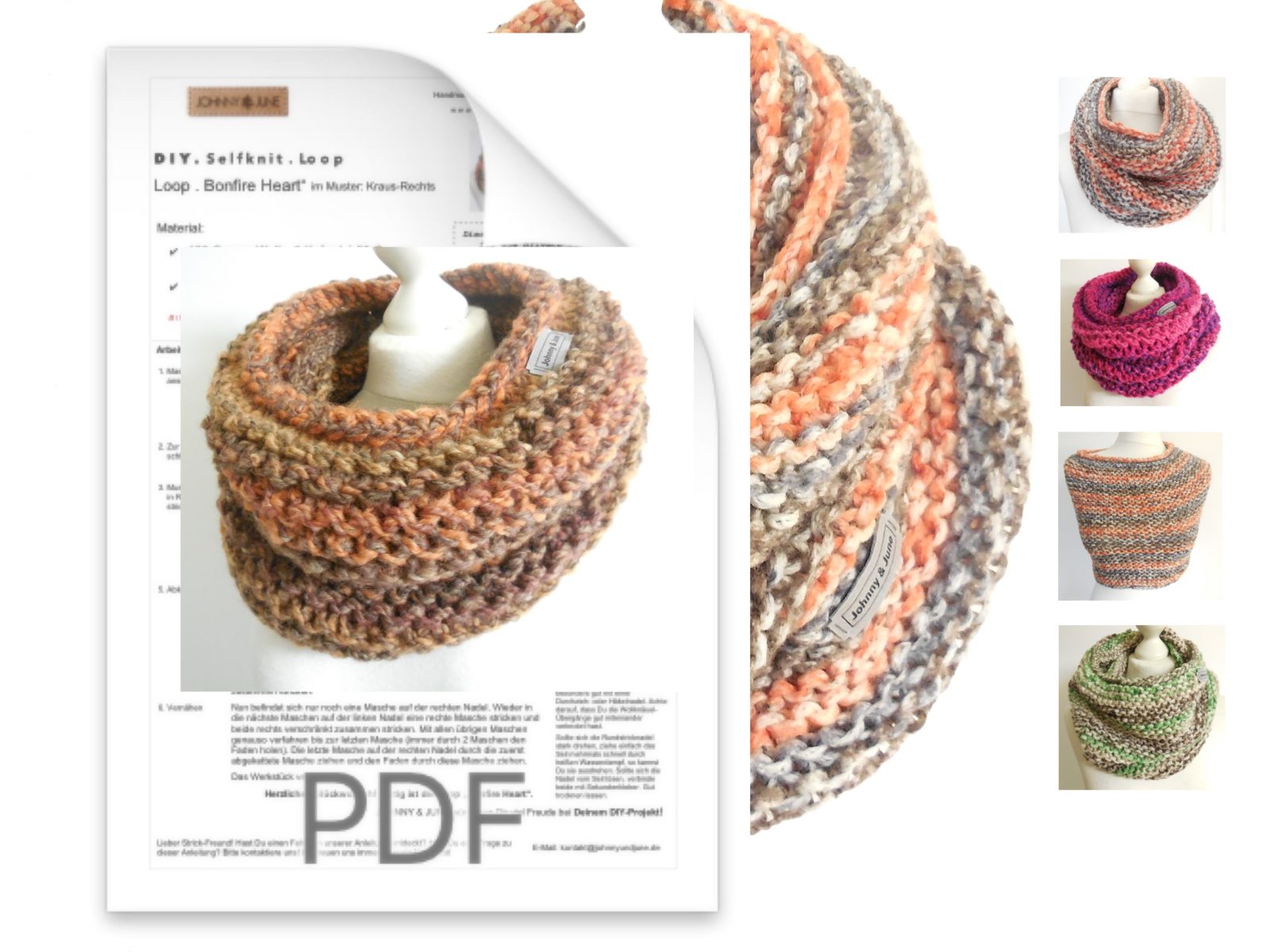Strickanleitung loop bonfire heart