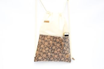 Turnbeutel Kork sand Blumen