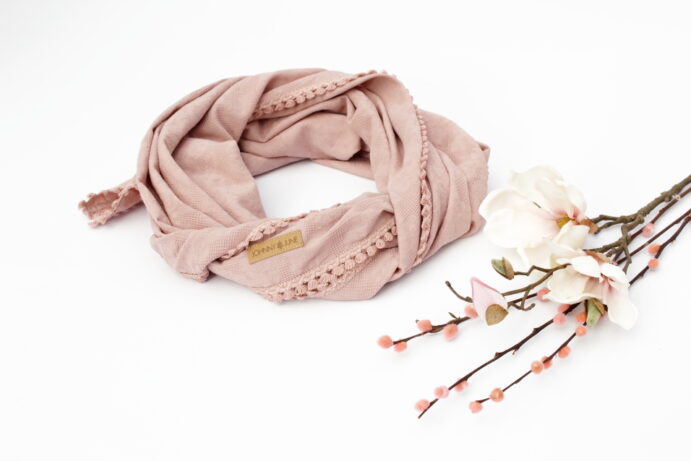 Tuch Schal rosa Blumen