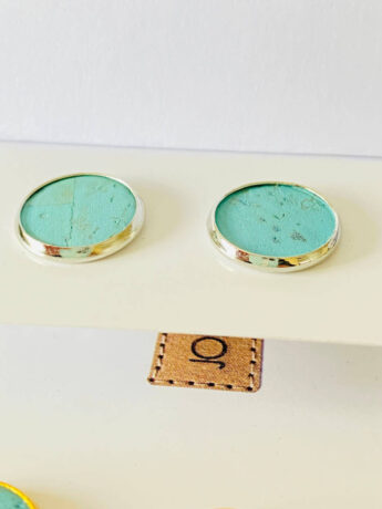 ohrstecker kork türkis silber