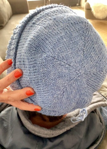 Mütze stricken 5 panel Abnahme