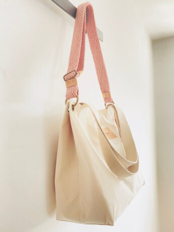 Vegane Tasche sand rosé Zwei Henkel