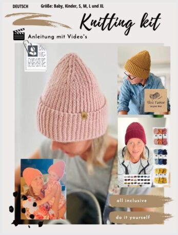 easy Beanie stricken diy Strickset