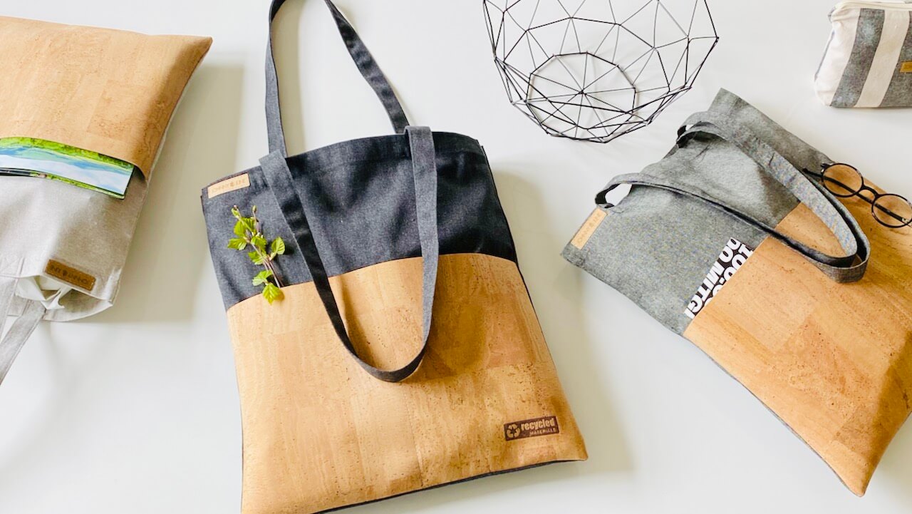 Tote Bag recycled materials in Grau & Lichtgrau