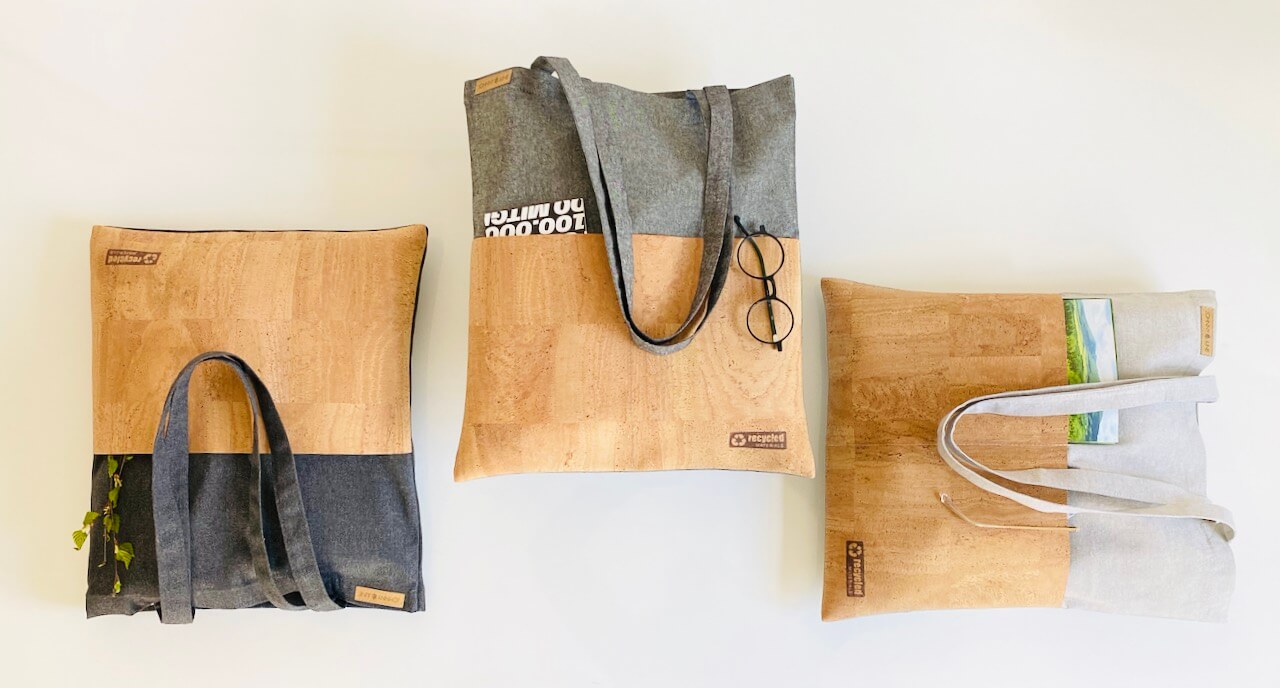 Tote Bag recycled materials in Grau & Lichtgrau